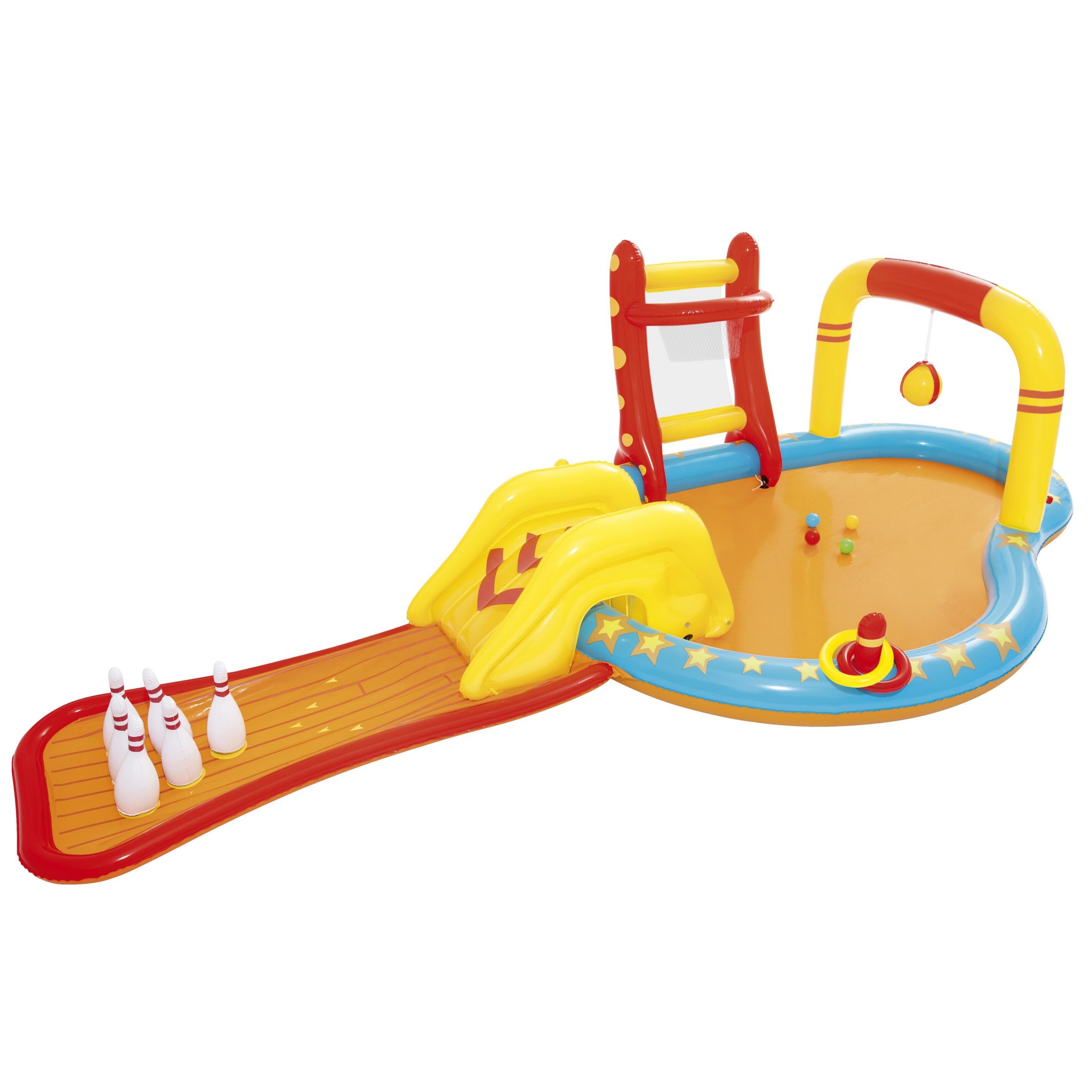 Bestway 53068 Lil' Champ игровой центр бассейн Боулинг с распылителем Баскетбол комфорт Детские игрушки 4,35 м X 2,13 м X 1,17 м