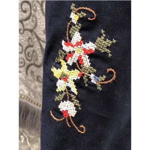 Abito Autunnale di Alta Qualità per Donna con Ricami Traforati a <span class=keywords><strong>Motivi</strong></span> Floreali Manica Corta Lunghezza Media in Cotone e Lino - Product Image 5