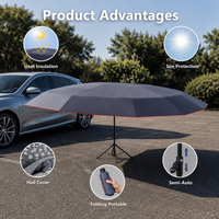 Paraguas Recto Semiautomático Personalizado, Parasol de Viaje para Auto, Protección Solar, Aislamiento Térmico, Plegable, Portátil, Cubierta de Tela Contra Granizo