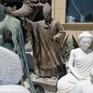 Estatua de San Juan Pablo <span class=keywords><strong>II</strong></span> de Latón, Estilo <span class=keywords><strong>Romano</strong></span> Católico, para Exteriores, de Tamaño Real - Product Image 6