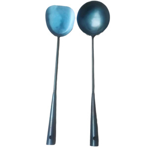 Juego de cuchara y espátula de hierro Master Craftsman, 2 piezas, mango extra largo, utensilios de cocina forjados a mano para uso en estufa - Product Image 5