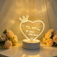 Luz Nocturna 3D con Alimentación USB Directa de Fábrica, con Tablero de Notas en Blanco, Tablero de Escritura de Mensajes Acrílico LED Brillante para Decoración del Hogar, Regalo