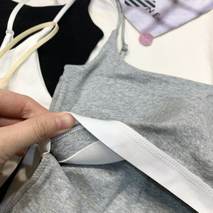 Camisetas sin mangas estilo BM para mujer Primavera Verano Venta caliente Modal algodón almohadilla en el pecho pequeño <span class=keywords><strong>tirantes</strong></span> chaleco integrado hermosa espalda interior - Product Image 4
