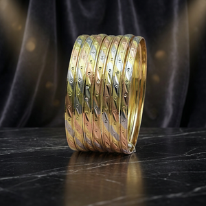 Brazalete Chapado en Oro de 3 Tonos al por Mayor, Brazalete Formado, Brazaletes Multicolores, Brazalete de Moda, Joyería Rellena de 3 Tonos, Brazalete Tricolor - Product Image 4