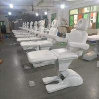 Table de massage électrique DM moderne en cuir synthétique et métal pour salon de beauté, éponge haute densité, dossier réglable, 3 moteurs, personnalisable