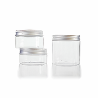 50ml 100ml 120ml 150ml 200ml 250ml 4oz 8oz récipient en plastique transparent pour animaux de compagnie pot alimentaire avec couvercle en plastique personnalisé couvercle en métal