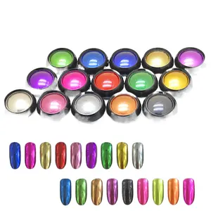 37 Colors Solid Magic Nail Colorful Magic Mirror Powder Chrome Titanium Metallic Acrylic Nail Pigment Powder For Nail Design