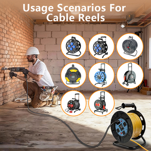 <span class=keywords><strong>Enrouleur</strong></span> de câble en caoutchouc SJTW de 50 mètres, usage industriel et extérieur <span class=keywords><strong>professionnel</strong></span>, IP44, avec prise CEM 16A - Product Image 3