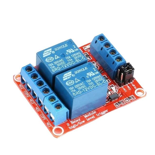 Zopro 12V Relay Module Optocoupler Isolated High/Low Level Trigger MCU Red Board 2 Channel SMD Mounting