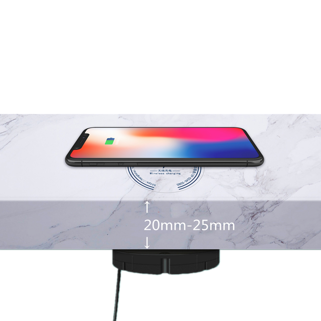 2025 Best Selling Products Long Distance Hidden Wireless Charger 25mm Invisible Charger Under Table QC 3.0