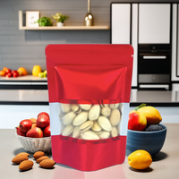 Lebei Feuille Transparent Fenêtre Stand-up Pouch Zipper Laminé Imprimé Plastique Alimentaire Rouge Dates Pistaches Noix Cerneaux Sac D'emballage