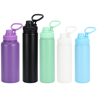 Bouteille d'eau sport isotherme réutilisable en acier inoxydable de 25 oz avec couvercle à poignée et gobelet pour les voyages