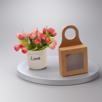 Emballage en papier kraft, impression de logo personnalisée, boîte écologique de petite taille, autocollants pour ongles, petite boîte cadeau avec fenêtre