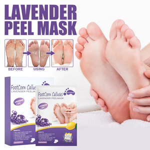 West Month 2 pares de mascarillas de lavanda para pies, para callos y durezas, hidratantes, que eliminan la piel muerta, kit de mascarillas para pies - Product Image 1