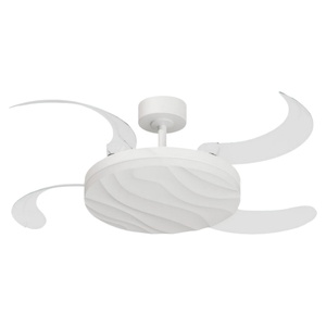 Y363 White Retractable LED Fan <b>Light</b> 42-Inch <b>Ceiling</b> Fan with <b>Light</b> and <b>Remote</b> <b>Control</b> Invisible Home Indoor LED Fan <b>Light</b> - Product Image 1