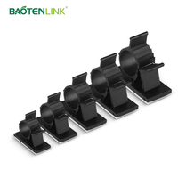 Clips de type R noirs, auto-adhésifs, en nylon PA66, réglables, simples, pour câbles électriques de 4 mm, gestion des câbles