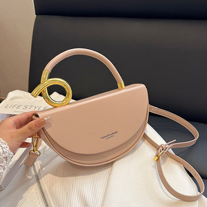 Grenzüberschreitende Personalisierte Allzweck-Satteltasche Modische Textil-Trendtasche Halbrunde Tasche Bonbonfarbene Alltags-Schultertasche - Product Image 2