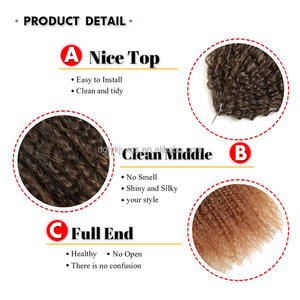 Rizo brasileño de 28 pulgadas al por mayor para <span class=keywords><strong>pelo</strong></span> sintético degradado estilo ondulado al agua cabello trenzado de ganchillo <span class=keywords><strong>rizado</strong></span> brasileño <span class=keywords><strong>caramelo</strong></span> - Product Image 4