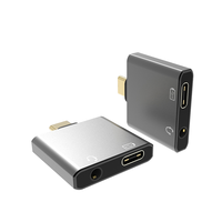 Concentrateur USB Type-C 1 à 2 avec coque multifonctionnelle en aluminium gris sidéral