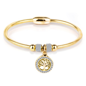 Pulsera de Diamantes LifeTree de Acero Inoxidable Magnética para Mujer, Joyería para Uso Diario en Color Oro Rosa, Plata y Oro - Product Image 2