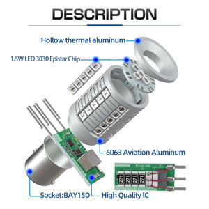 12-24v White Yellow Red Auto Led <b>Light</b> <b>Bulb</b> 1156 T20 T25 <b>Bulb</b> <b>Socket</b> 45smd 3030 Led <b>Bulb</b> for Car Interior - Product Image 4
