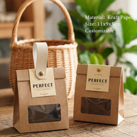 Boîtes d'emballage pour biscuits personnalisées en gros, recyclables, réutilisables, imperméables, de qualité alimentaire, sacs en papier pour boulangerie avec fenêtre