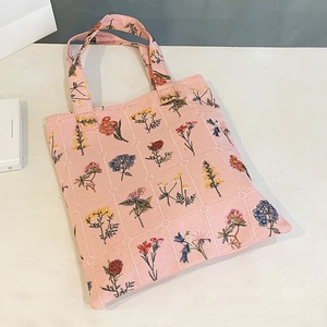 Bolsa de Mano de Lona Hecha a Mano de 24 cm para Mujer, Bolsa de Hombro Oxford con Flores Bordadas, Diseño Casual, Elegante y Moderno - Product Image 4