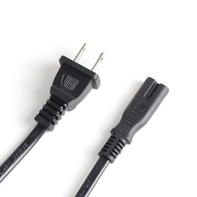 New 2 Pin Prong US Power Cord C7 IEC Plug Figure 8 Power Cable for PS4 Laptop Lighting