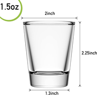 Verres à shot carrés en verre transparent de 2 oz avec logo personnalisé pour la vodka et le whisky, base lourde, en vente