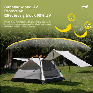 Tente de camping familiale 4-6 personnes, une chambre, quatre saisons, double couche, tissu Oxford imperméable, protection solaire, portes en maille - Product Image 3