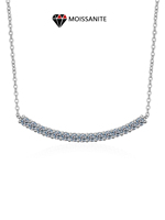 0.1CT Moissanite Pendentif Collier VVS1 Pierre Diamant Simple Balance Bar Design 925 Argent Fine Jewelry pour Femmes Cadeau Parfait