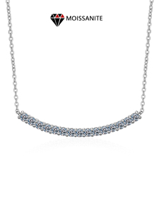 0.1CT Moissanite colgante collar VVS1 piedra diamante Simple equilibrio barra diseño 925 Plata joyería fina para mujeres regalo perfecto - Product Image 6