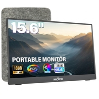 InnoView Tragbarer Monitor 15,6 Zoll 1080P für Laptop mit Schutzhülle, Eingebauter 90°-Winkel °   Verstellbarer Ständer für MacBook und Smartphone