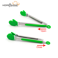 Pinces de cuisine à embout en silicone, 1 paire, 9 pouces, résistantes à la chaleur, verrouillables, antidérapantes, faciles à utiliser et à nettoyer