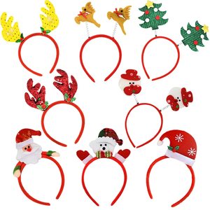 Fasce natalizie, elfo fantasia corna di renna campane di albero di natale fasce per cappelli di babbo natale per bambini adulti bomboniere - Product Image 3