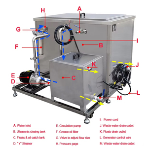 Machine à ultrasons industrielle 264L 3000W pour le dégraissage, le prétraitement de la placage de quincaillerie et le nettoyage des surfaces métalliques - Product Image 6