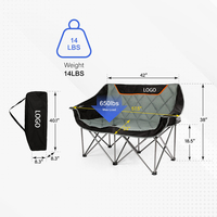 Causeuse pliante surdimensionnée à bras quadruple personnalisée chaise de camping entièrement rembourrée avec maintien de la tasse pour une utilisation en extérieur
