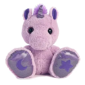 Jouets licorne violets mignons de licorne, pelucheux, bon marché, peluche douce, personnalisés, pour vente en gros, pièces