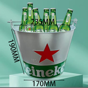 Ventes Flash en Gros : Seau à Glace en Métal 5L Personnalisé Imprimé en Couleur avec Poignée pour Refroidissement de Boissons en Bar, Club ou Fête - Product Image 2