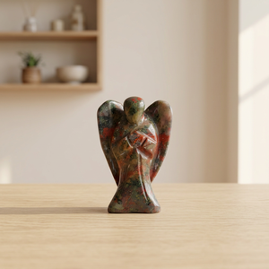 Figurine d'ange turquoise sculptée en pierre précieuse, décoration artisanale pour la maison, ornement décoratif - Product Image 3