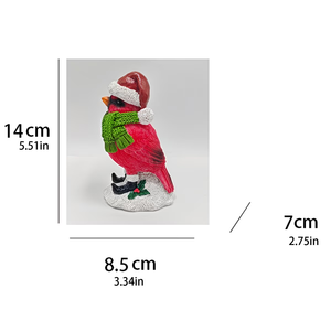 Venta al por Mayor de Estatuas de Cardenales Navideños Personalizadas, Pájaro Rojo de Resina con Bufanda y Pico Verdes, Decoraciones Navideñas para el Hogar y la Oficina - Product Image 5