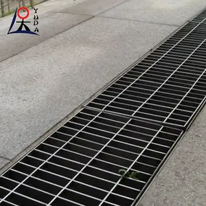 Steel grating canal cover plain type steel grating rainwater grate