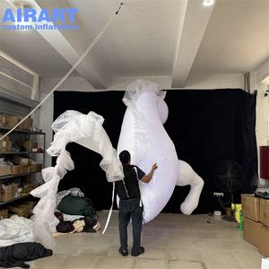 Mascota Inflable de Unicornio Blanco con Iluminación LED para Desfiles, Disfraz de Animal de Unicornio Inflable, Globo de Caballo Unicornio - Product Image 2