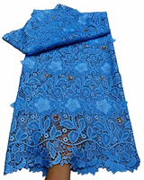 NI.AI Nouveau design Tissu en dentelle guipure avec broderie florale 3D et pierres, dentelle africaine pour robe de soirée et de mariée