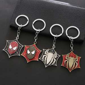 QY Spider Man Zinc Alloy Metal Key Chain 3D Enamel <b>Keyring</b> Rotatable Pendant <b>Light</b> Weight Gift - Product Image 2