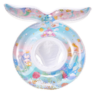 Flotador Inflable Infantil con Diseño de Sirena y Asas para Piscina o Parque Acuático, Edades 1-4, Forma Novedosa con Patrón de Dibujos Animados - Product Image 5