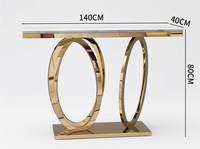 Table de porche moderne en marbre avec base en acier inoxydable pour salon ou entrée de couloir