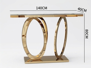 Tavolo Moderno con Piano in Marmo e Base in Acciaio Inossidabile per <span class=keywords><strong>Soggiorno</strong></span> o <span class=keywords><strong>Ingresso</strong></span> - Product Image 5