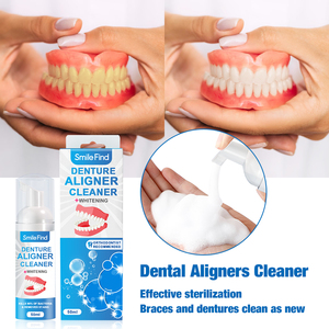 Custom Dual-Action Kills Bacteria Whitens Stain Removal <strong>Denture</strong> Clean Aligner Foam Cleaner Aligned White Foam Aligner Cleaner - Product Image 5