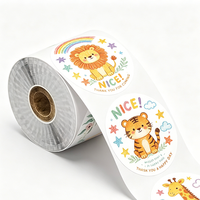 Rouleau d'autocollants Jinyu décoré avec des autocollants mignons en forme de sceau, autocollants pour enveloppes cadeaux, étiquettes personnalisées pour emballages cadeaux